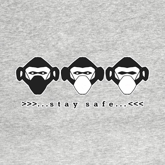 Three wise monkeys in safe masks by AgniArt